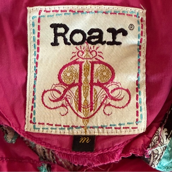 Roar Signature Shirt Womens Pink Western Embellished Rhinestone Cowgirl Medium M - Picture 7 of 10